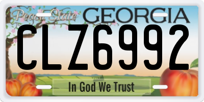 GA license plate CLZ6992