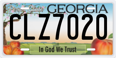 GA license plate CLZ7020
