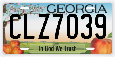 GA license plate CLZ7039