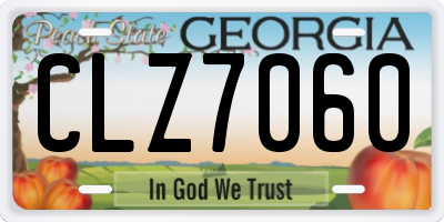 GA license plate CLZ7060