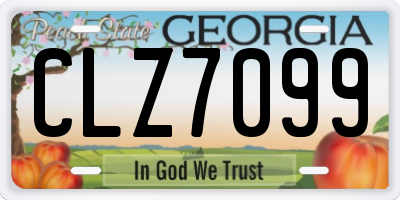 GA license plate CLZ7099