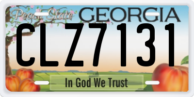 GA license plate CLZ7131