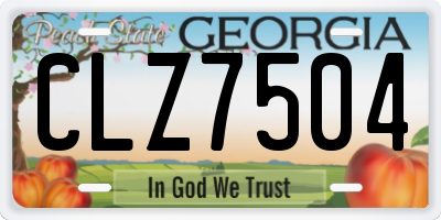 GA license plate CLZ7504