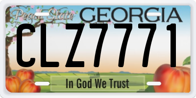 GA license plate CLZ7771