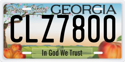 GA license plate CLZ7800