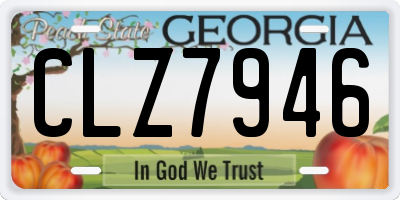GA license plate CLZ7946