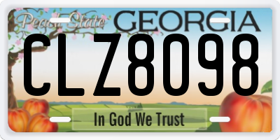 GA license plate CLZ8098