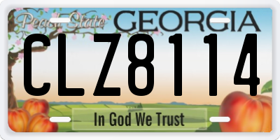 GA license plate CLZ8114