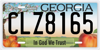 GA license plate CLZ8165
