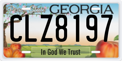 GA license plate CLZ8197