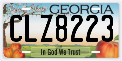 GA license plate CLZ8223