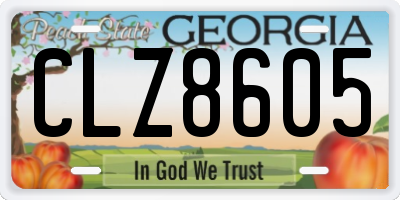 GA license plate CLZ8605