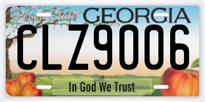 GA license plate CLZ9006