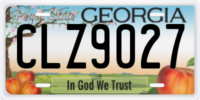 GA license plate CLZ9027