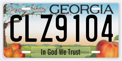 GA license plate CLZ9104