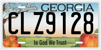 GA license plate CLZ9128