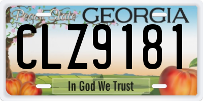 GA license plate CLZ9181