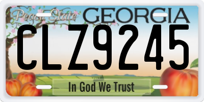 GA license plate CLZ9245