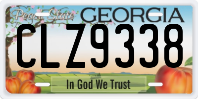 GA license plate CLZ9338