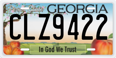 GA license plate CLZ9422