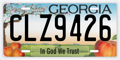 GA license plate CLZ9426