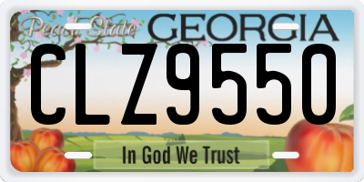 GA license plate CLZ9550