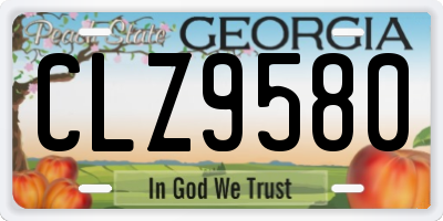 GA license plate CLZ9580