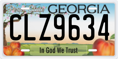 GA license plate CLZ9634