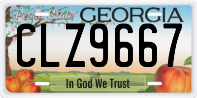 GA license plate CLZ9667