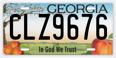 GA license plate CLZ9676