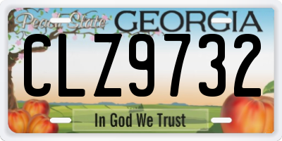 GA license plate CLZ9732