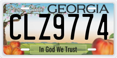 GA license plate CLZ9774