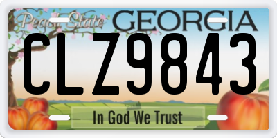 GA license plate CLZ9843