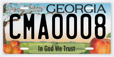 GA license plate CMA0008