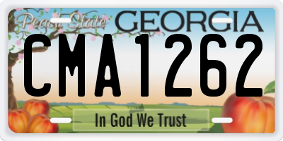 GA license plate CMA1262