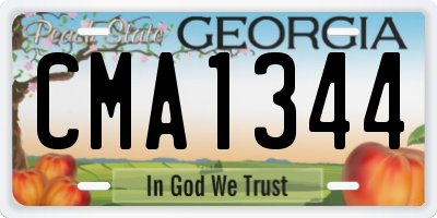 GA license plate CMA1344