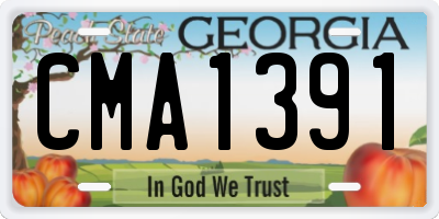 GA license plate CMA1391