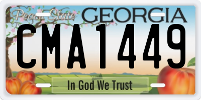GA license plate CMA1449