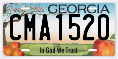 GA license plate CMA1520
