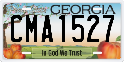 GA license plate CMA1527