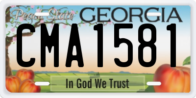 GA license plate CMA1581