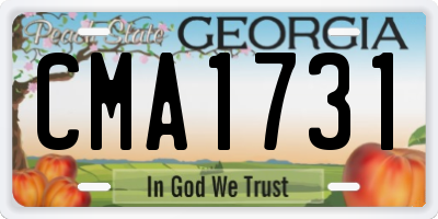 GA license plate CMA1731
