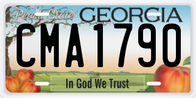 GA license plate CMA1790