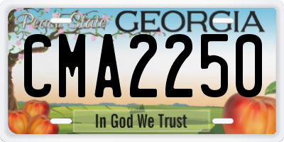 GA license plate CMA2250