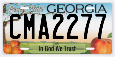 GA license plate CMA2277