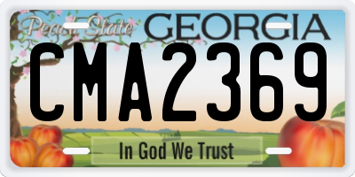 GA license plate CMA2369
