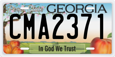 GA license plate CMA2371