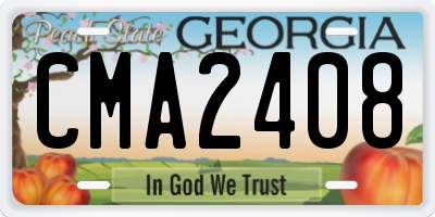 GA license plate CMA2408