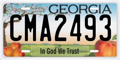 GA license plate CMA2493