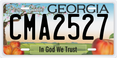 GA license plate CMA2527